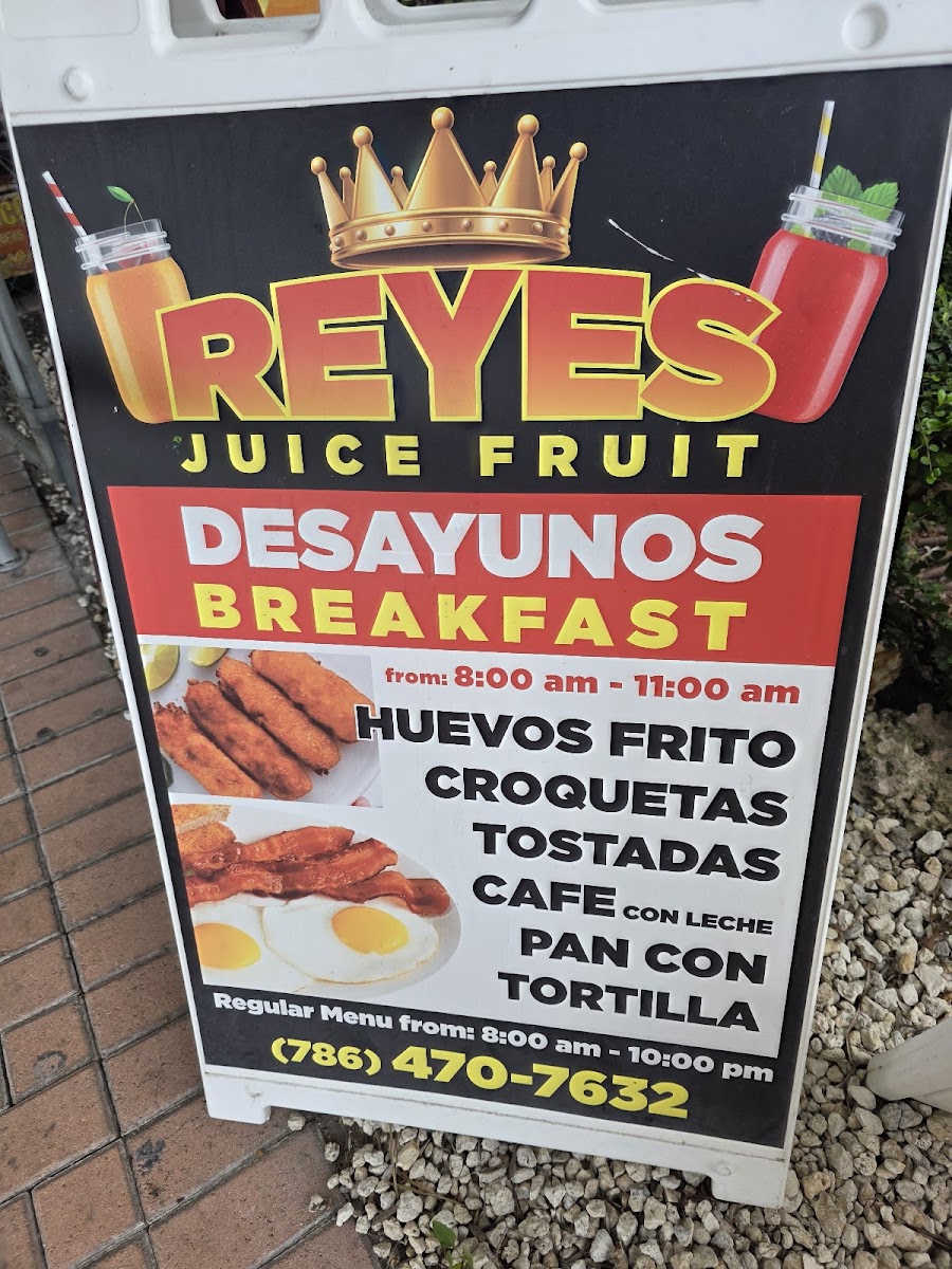 Reyes Juice Fruits & Nursery Menu - Image 1